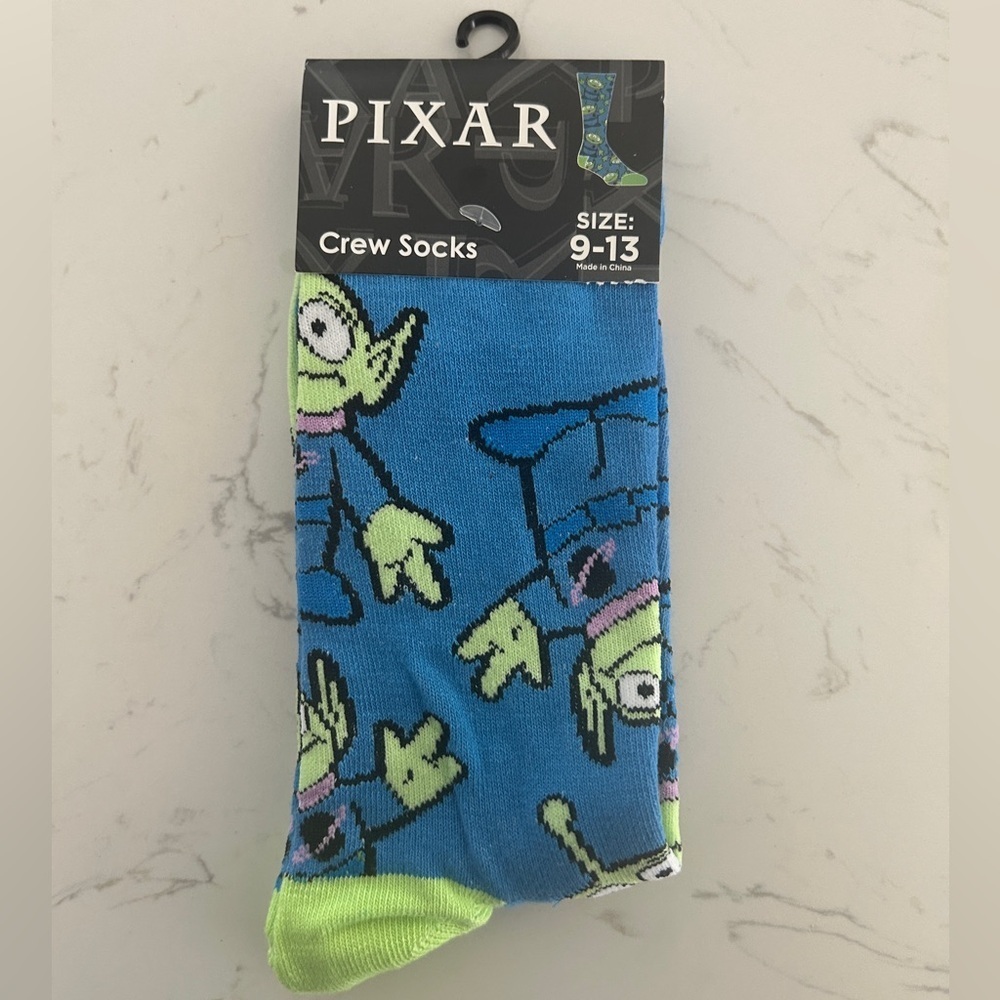 Pixar Alien Crew Socks - Size 9-13, Unisex - NWT